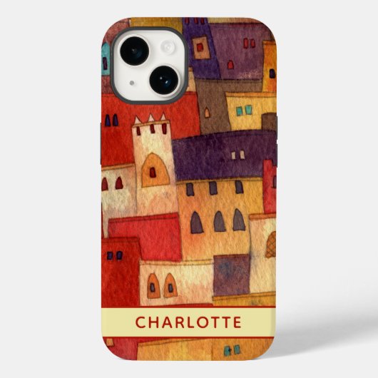 Marokko Wasserfarbe Personalisiert Case-Mate iPhone Hülle (Rückseite)