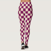 Maron-beiges Schachbrettmuster Leggings (Rückseite)