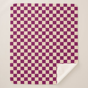 Maron-beiges Schachbrettmuster Sherpadecke