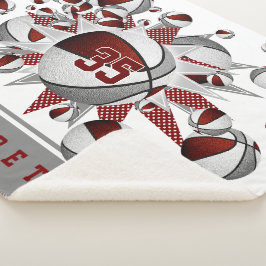 Maron graue Sportdekoration Mädchen Basketball Sta Sherpadecke