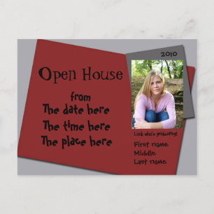 Maron (rot) und Grauer Einladung zum offenen Haus