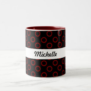 Marone Kreise mit Schwarz Zweifarbige Tasse