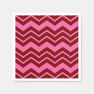 Marone Rot Pink Chevron Zickzack-Muster Serviette