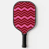 Marone Rot Pink Chevron Zigzag Design Pickleball Schläger (Rückseite)