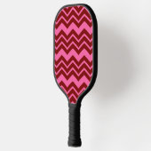 Marone Rot Pink Chevron Zigzag Design Pickleball Schläger (Links)