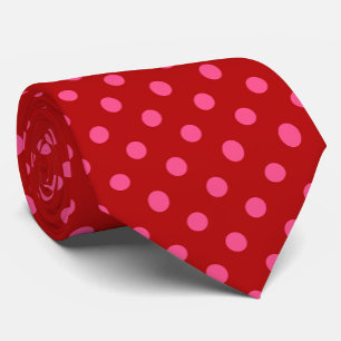 Marone Rot Pink Polka Punkte Design  Krawatte