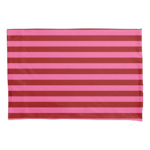 Marone Rot Pink Streifen Design Kissenbezug