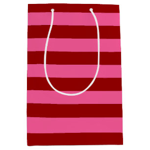 Marone Rot Pink Streifen Design Mittlere Geschenktüte