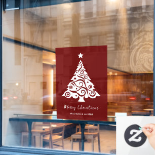 Marone Weihnachtsbaum-Geschäftsfensterdekoration Fensteraufkleber