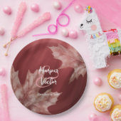 Maronenkarone Blätter Hochzeit im Herbst Pappteller (Party)