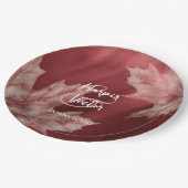 Maronenkarone Blätter Hochzeit im Herbst Pappteller (Schrägansicht)