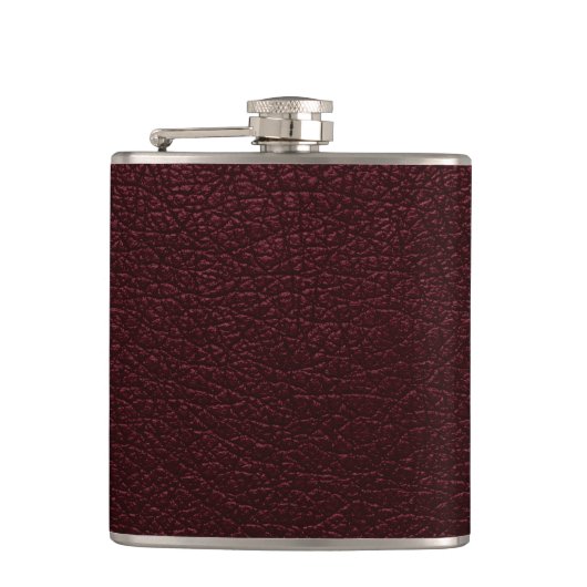 Maronenleder Flachmann (Vorderseite)