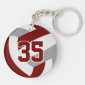Marongraue Mannschaftsfarben personalisierte Volle Schlüsselanhänger (Rückseite)