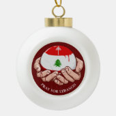 Maronite Church Cross und Cedar Libanon Keramik Kugel-Ornament (Vorderseite)