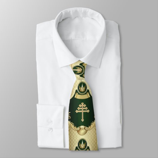 Maronite Church Cross und Libanon Cedar Neck Tie Krawatte (Gebunden)