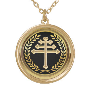 Maronite Church Cross Unisex Necklace Vergoldete Kette