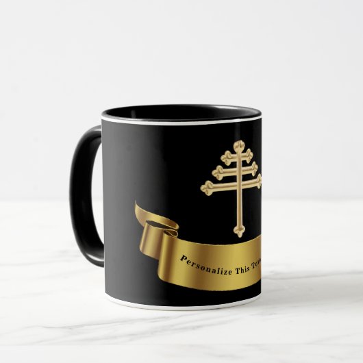 Maronite Church Kreuz Personalisiertes Geschenk Tasse (Vorderseite Links)