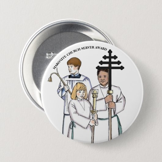 Maronite Church Server Award Button (Vorne & Hinten)