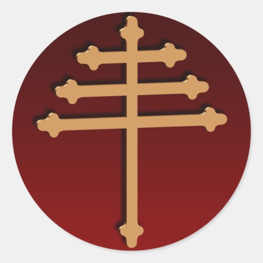 Maronite Cross Gold Sticker (Vorderseite)