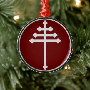 Maronitische Kirche Kreuz Echtes Weihnachtsbaum Ornament Aus Metall
