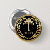 Maronitische Kirche Platzanweiser Pin Button (Vorne & Hinten)