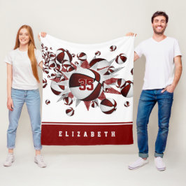 Maronsportdekor Mädchen Basketball Stars Fleecedecke