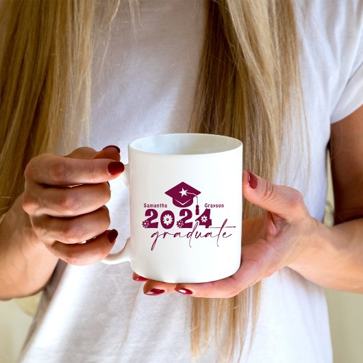 Maroon 2024: personalisierte Graduate Class Kaffeetasse