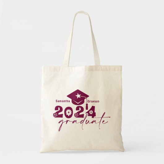 Maroon 2024: personalisierte Graduate Class Tragetasche (Vorne)