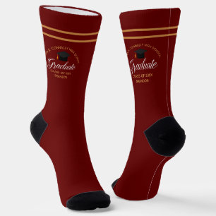 Maroon Abschluss benutzerdefiniert 2026 Absolvent Socken