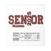 Maroon Abschluss Candy Bar Wraps Gastgeschenk Notizblock (Vorderseite)