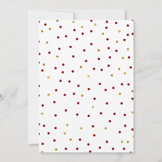 Maroon Abschluss Einladung | Imitate Gold Glitzer (Rückseite)