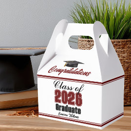Maroon Abschlussklasse 2026 Benutzerdefinierte Abs Geschenkschachtel