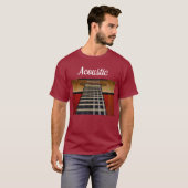 Maroon Acoustic Guitar T-Shirt (Vorne ganz)