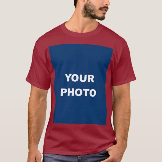 Maroon Add Your Image Foto Picture Logo Men's T-Shirt (Vorderseite)