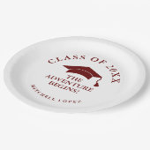 Maroon Adventure Begins Abschluss Pappteller (Schrägansicht)