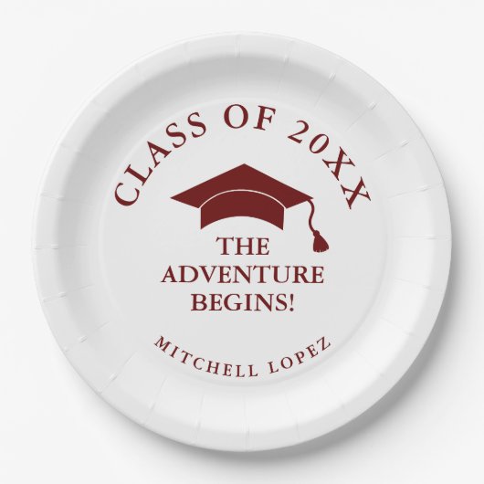 Maroon Adventure Begins Abschluss Pappteller (Vorderseite)