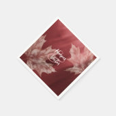 Maroon Ahorn Blätter Hochzeit im Herbst Servietten (Ecke)