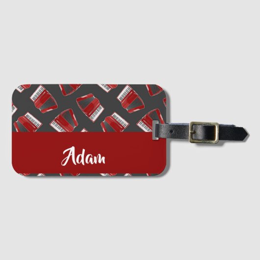 Maroon-Akkordeon Gepäckanhänger (Vorderseite (Horizontal))