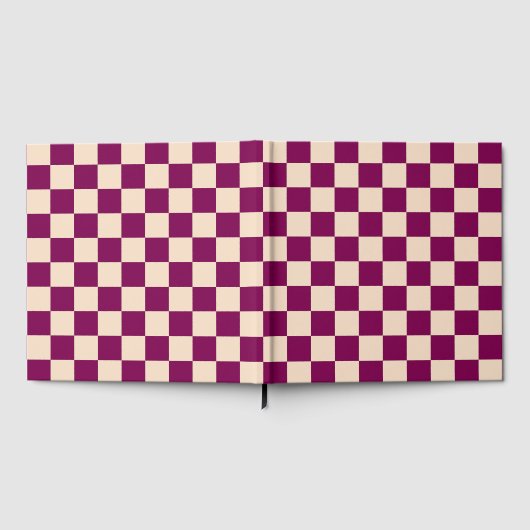 Maroon and beige checkerboard pattern gästebuch (Voll)