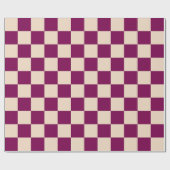 Maroon and beige checkerboard pattern geschenkpapier (Flach)