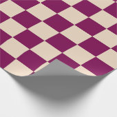 Maroon and beige checkerboard pattern geschenkpapier (Ecke)