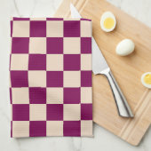 Maroon and beige checkerboard pattern geschirrtuch (Viertel Falte)