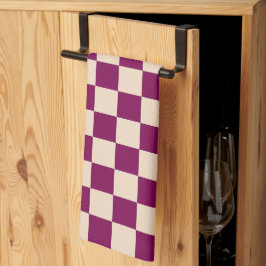 Maroon and beige checkerboard pattern geschirrtuch