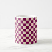 Maroon and beige checkerboard pattern kaffeetasse (Mittel)