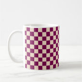 Maroon and beige checkerboard pattern kaffeetasse (Links)