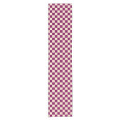 Maroon and beige checkerboard pattern kurzer tischläufer (Vorderseite)