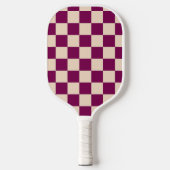 Maroon and beige checkerboard pattern pickleball schläger (Vorderseite)