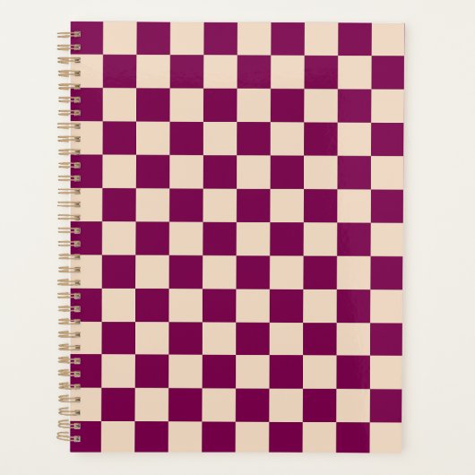 Maroon and beige checkerboard pattern planer (Vorderseite)