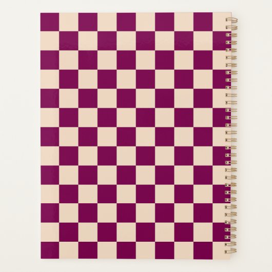 Maroon and beige checkerboard pattern planer (Rückseite)
