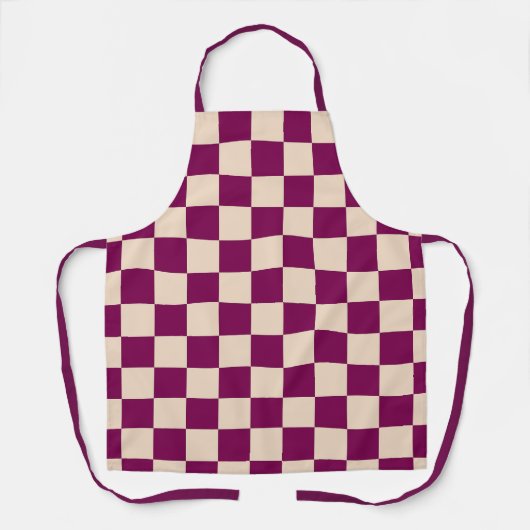 Maroon and beige checkerboard pattern schürze (Vorderseite)